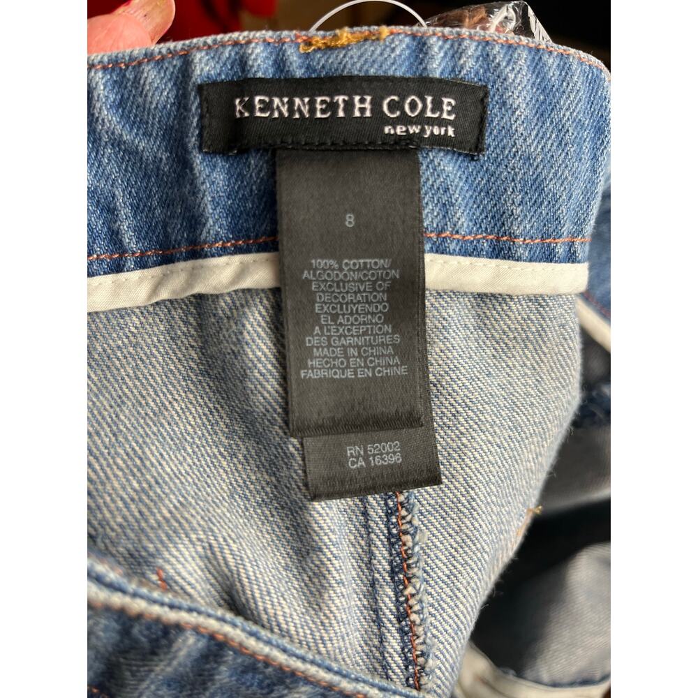 Kenneth Cole NY Embroidered Denim Midi Skirt 8 New With Tags Belted Cottagecore - Picture 6 of 6